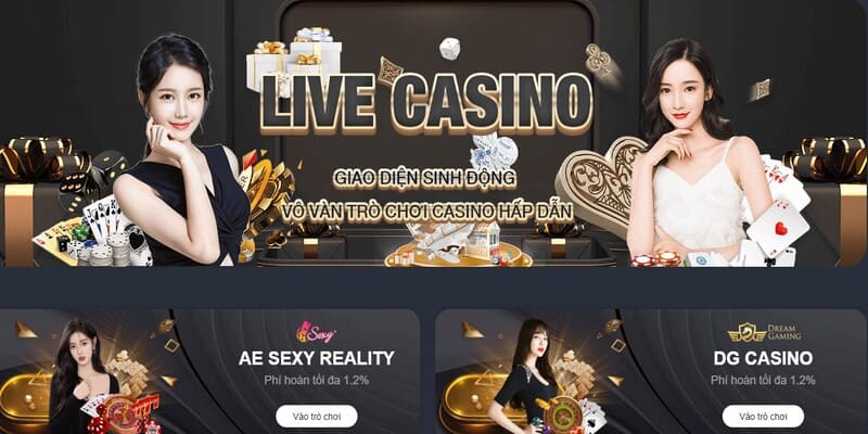 Tham gia game bai casino cuc cuon cung dealer xinh dep